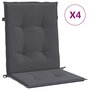 Voir la diapositive 2 : VIDAXL Coussins de chaise de jardin a dossier bas lot de 4 anthracite
