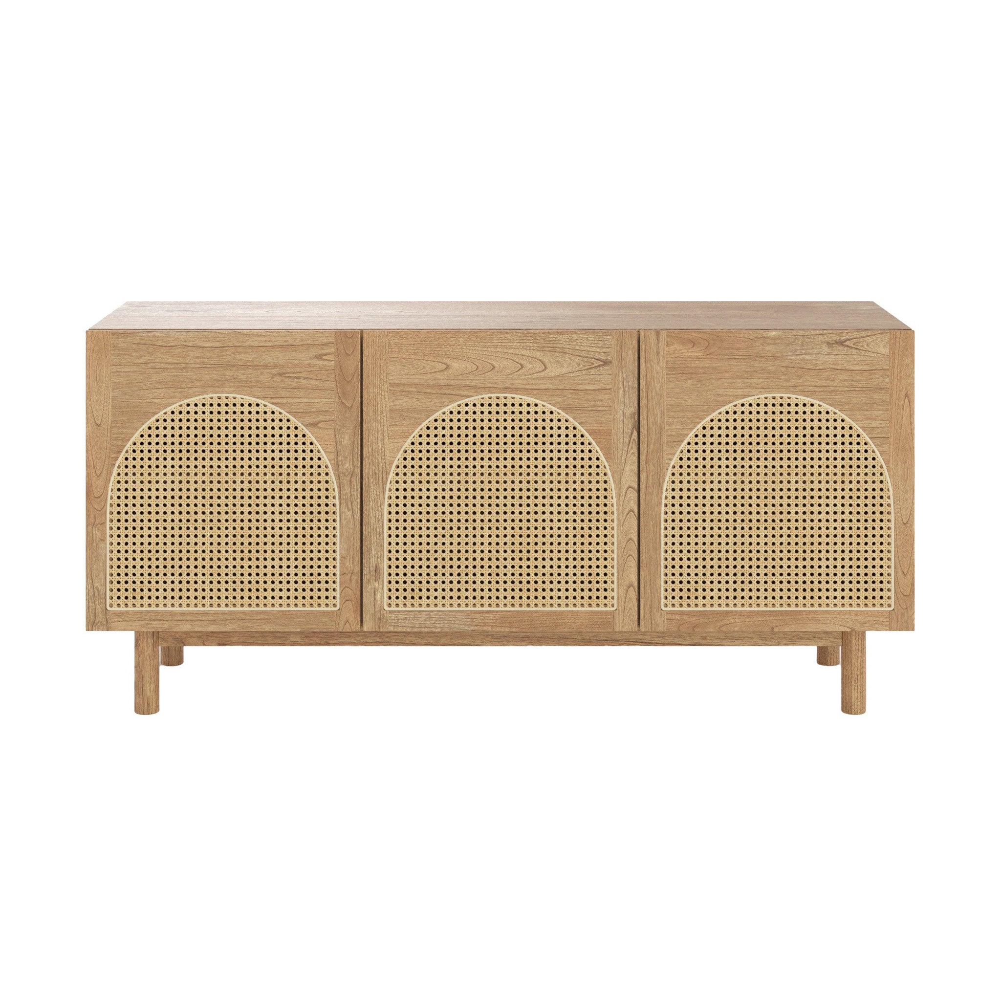 MAISON PAVANE Buffet en bois massif de mindi et rotin-delya