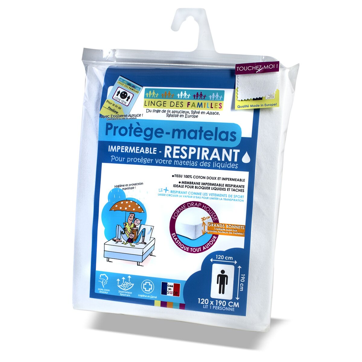 Protège-matelas imperméable - Protection contre l'humidité pour enfants -  Respirant & Lavable - Protège-matelas