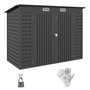 Voir la diapositive 1 : OUTSUNNY Abri de jardin 3 m² tôle d'acier 2 portes verrouillables 2 évents toit incliné