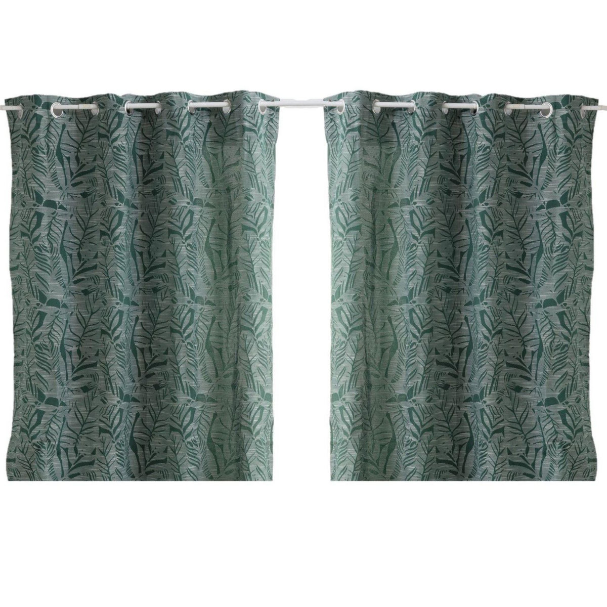 TOILINUX Lot de 2 Rideaux Folha au tissage jacquard