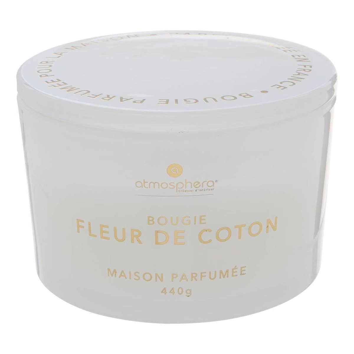 ATMOSPHERA Bougie Parfumée en Verre  Glowy  440g Fleur de Coton