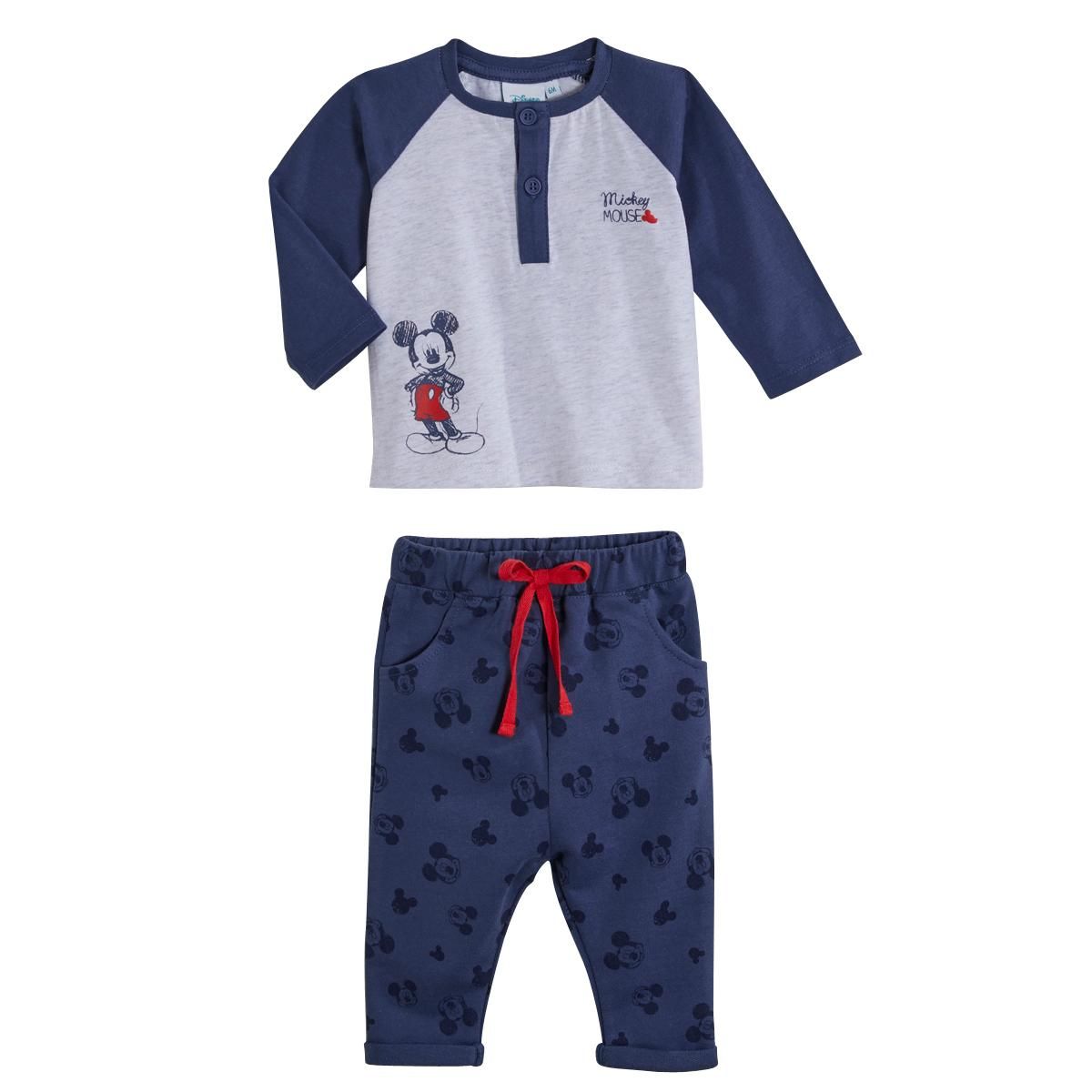 MICKEY Ensemble TS + pantalon molleton bébé garçon