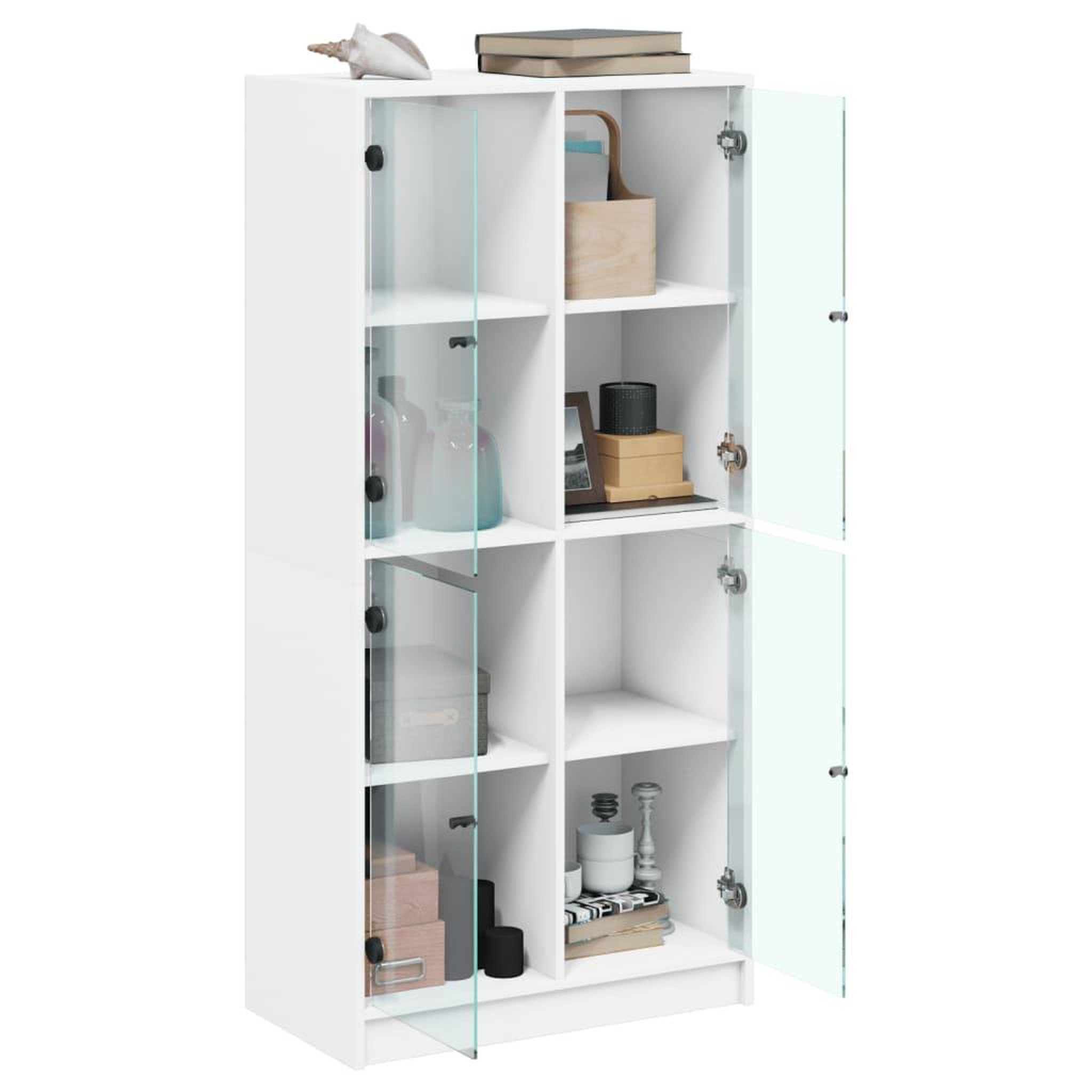 Voir la diapositive 4 : VIDAXL Buffet haut avec portes blanc 68x37x142 cm bois d'ingenierie