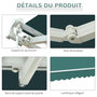 Voir la diapositive 6 : OUTSUNNY Store banne manuel rétractable alu. polyester imperméabilisé haute densité 3,5L x 2,5l m vert