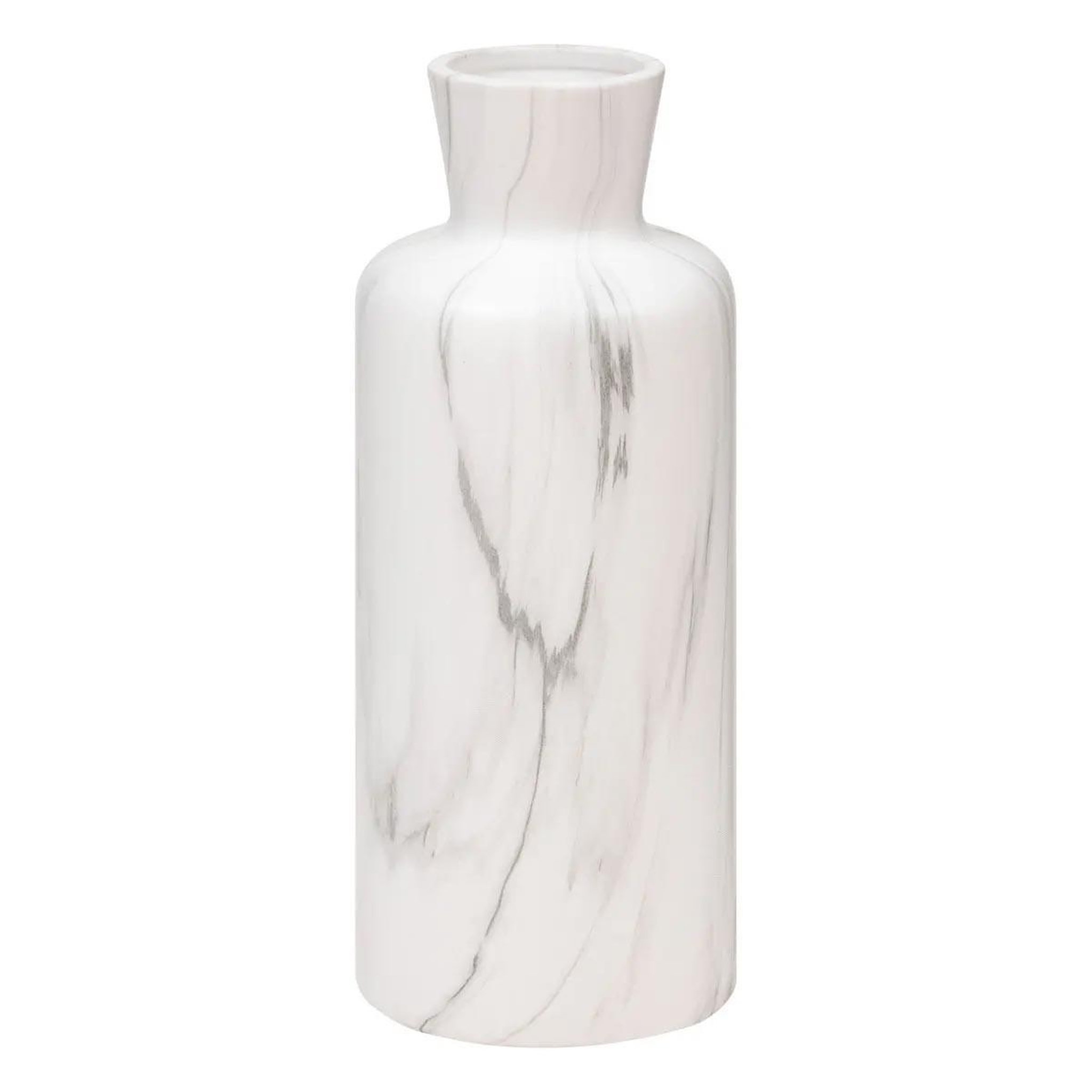 ATMOSPHERA Vase déco effet marbre  soa  30cm blanc