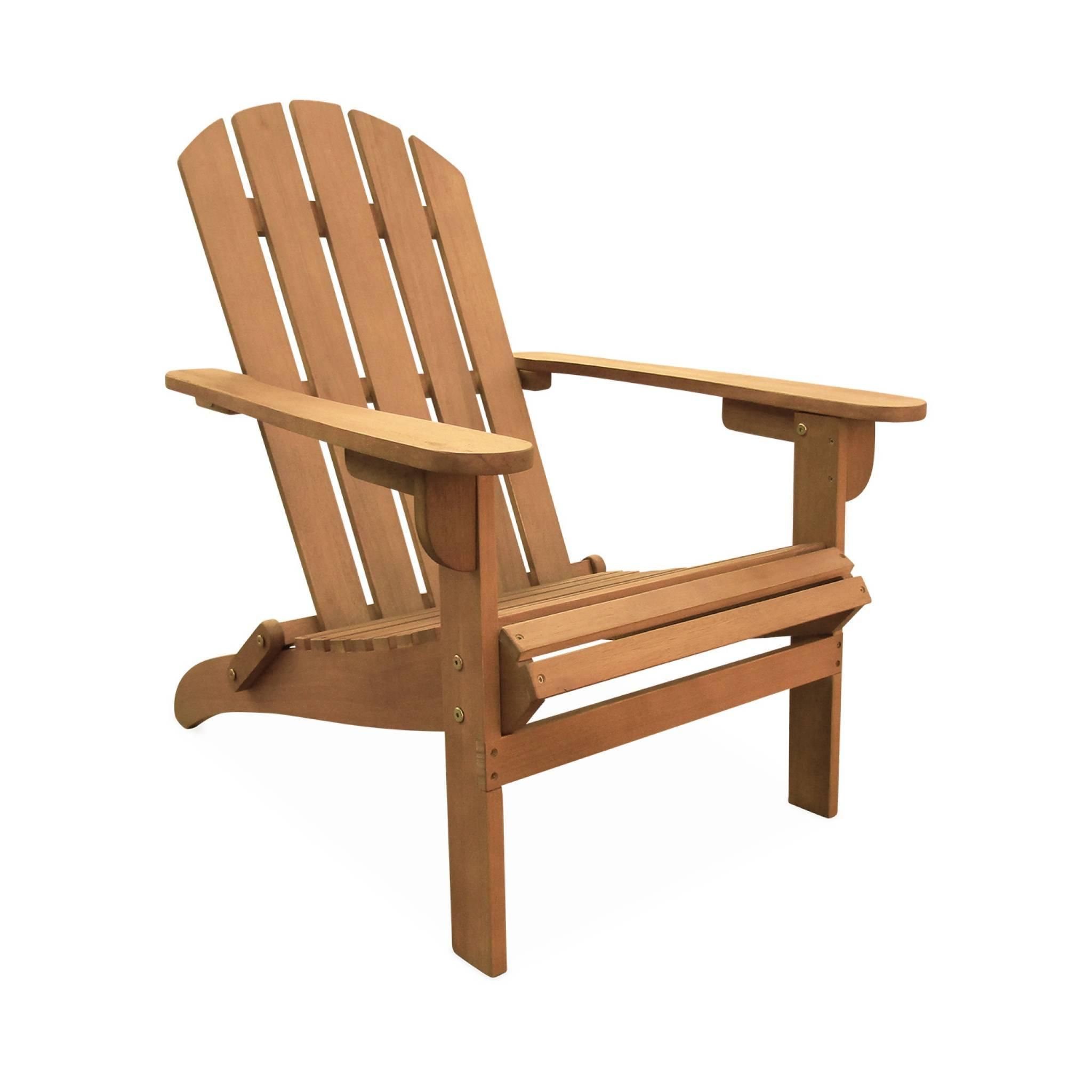 SWEEEK Fauteuil de jardin en bois - Adirondack Salamanca- Eucalyptus . chaise de terrasse retro. siège de plage