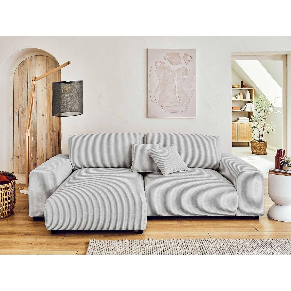 LISA DESIGN Garance - canapé d'angle réversible - 4 places - en velours côtelé