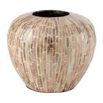 Paris Prix Vase Boule Motif Mosaïque  Nuye  26cm Beige