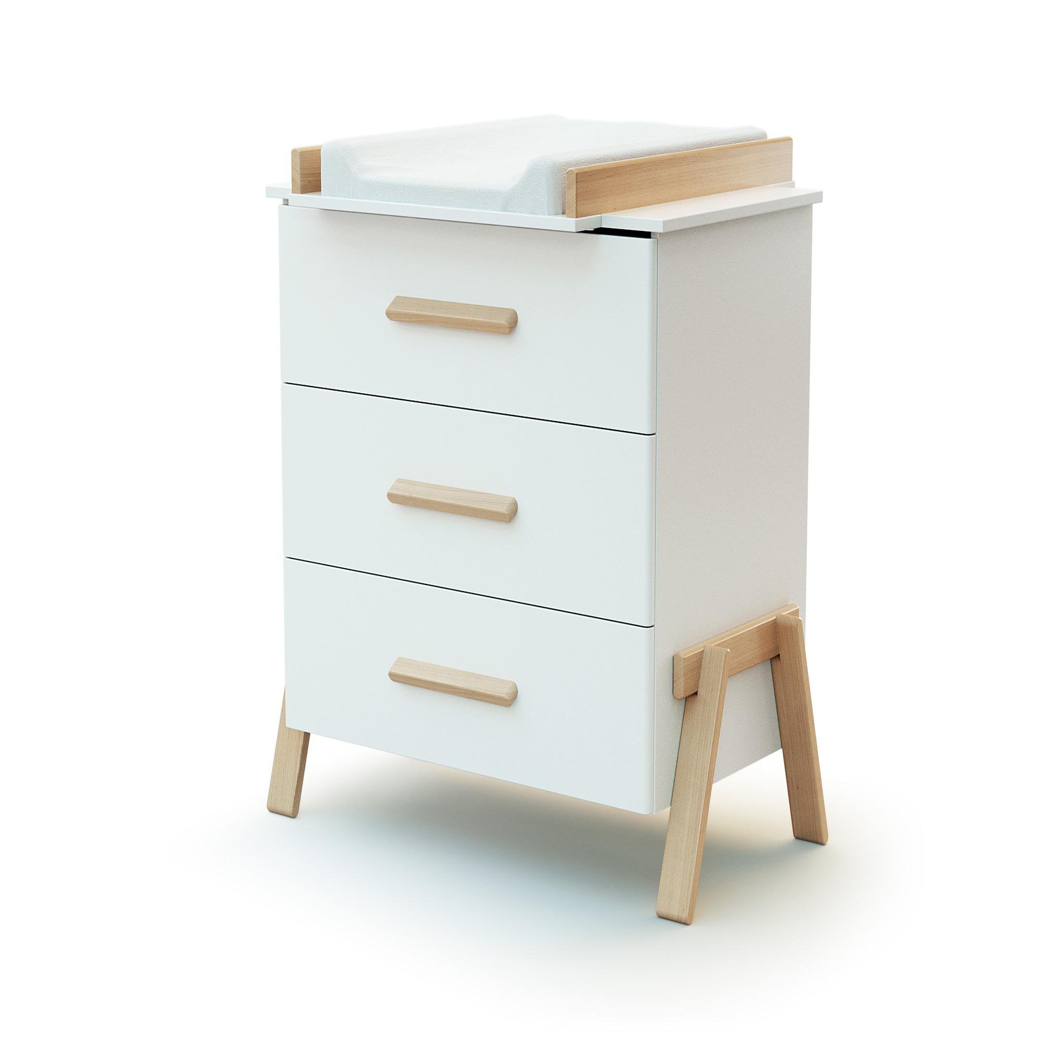 Voir la diapositive 3 : AT4 Duo lit bébé et commode en bois canaille