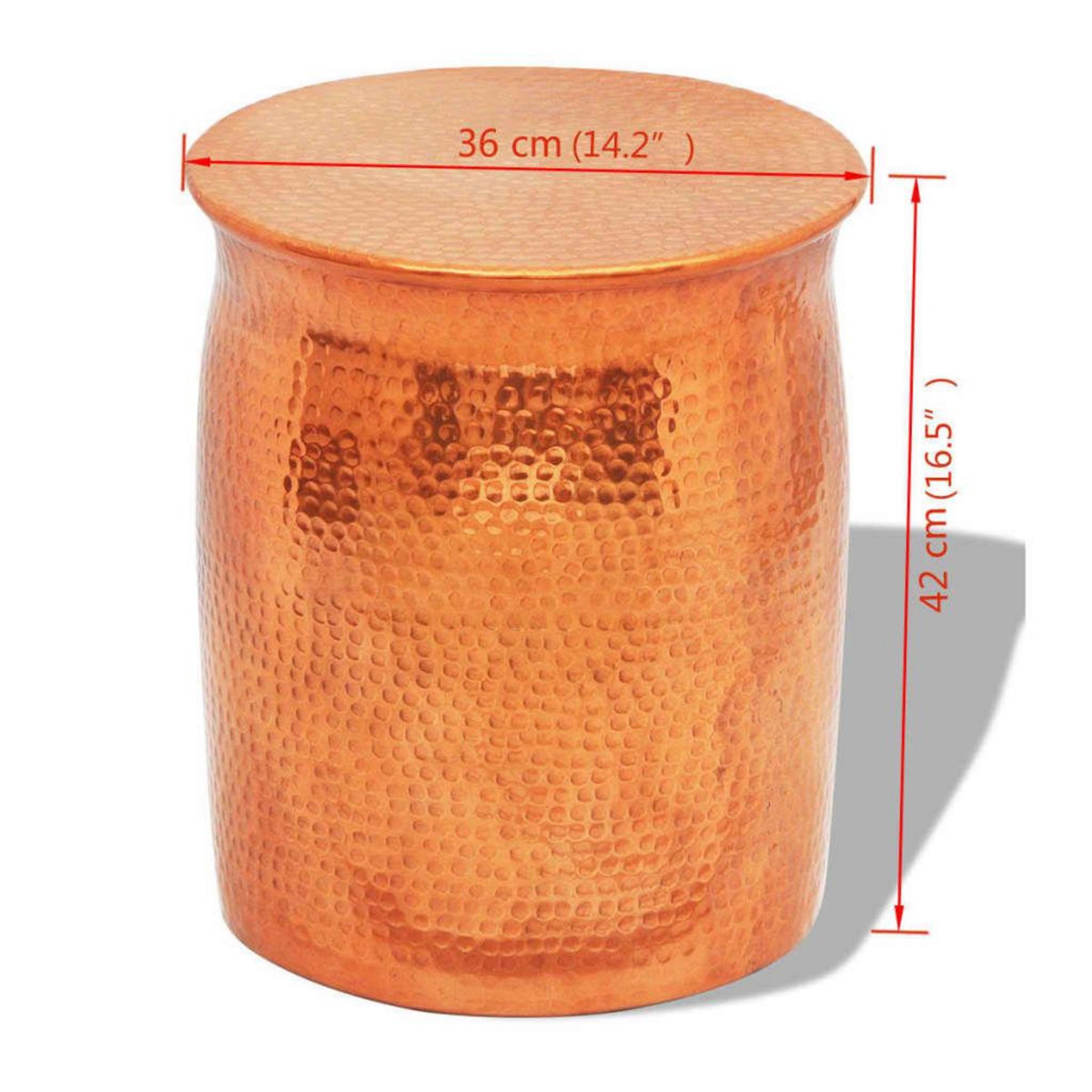 VIDAXL Table basse/tabouret martele en aluminium Couleur laiton/cuivre