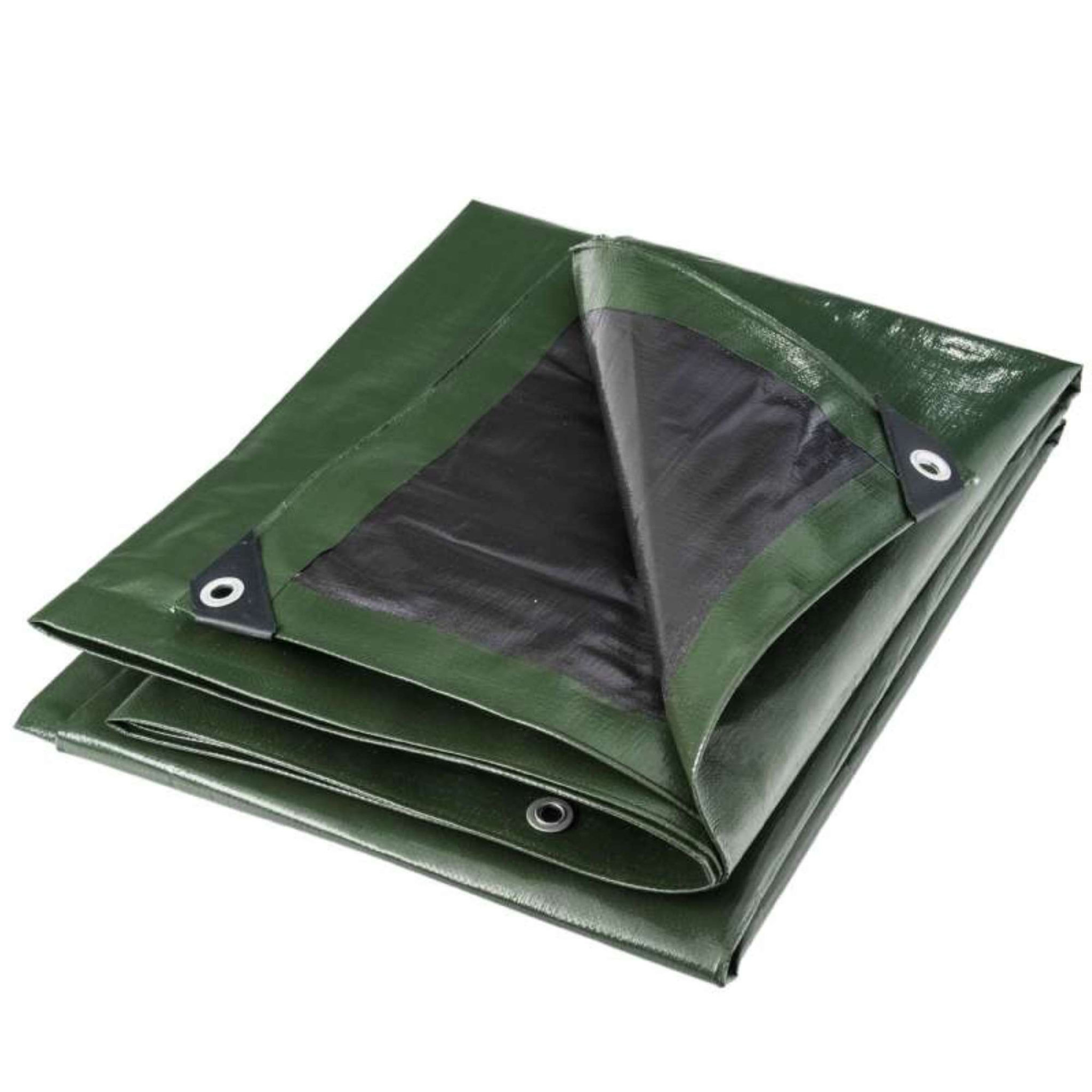Voir la diapositive 1 :  Bâche multifonctions noire et verte  240 g/m2 Werkapro 4 x 5 m