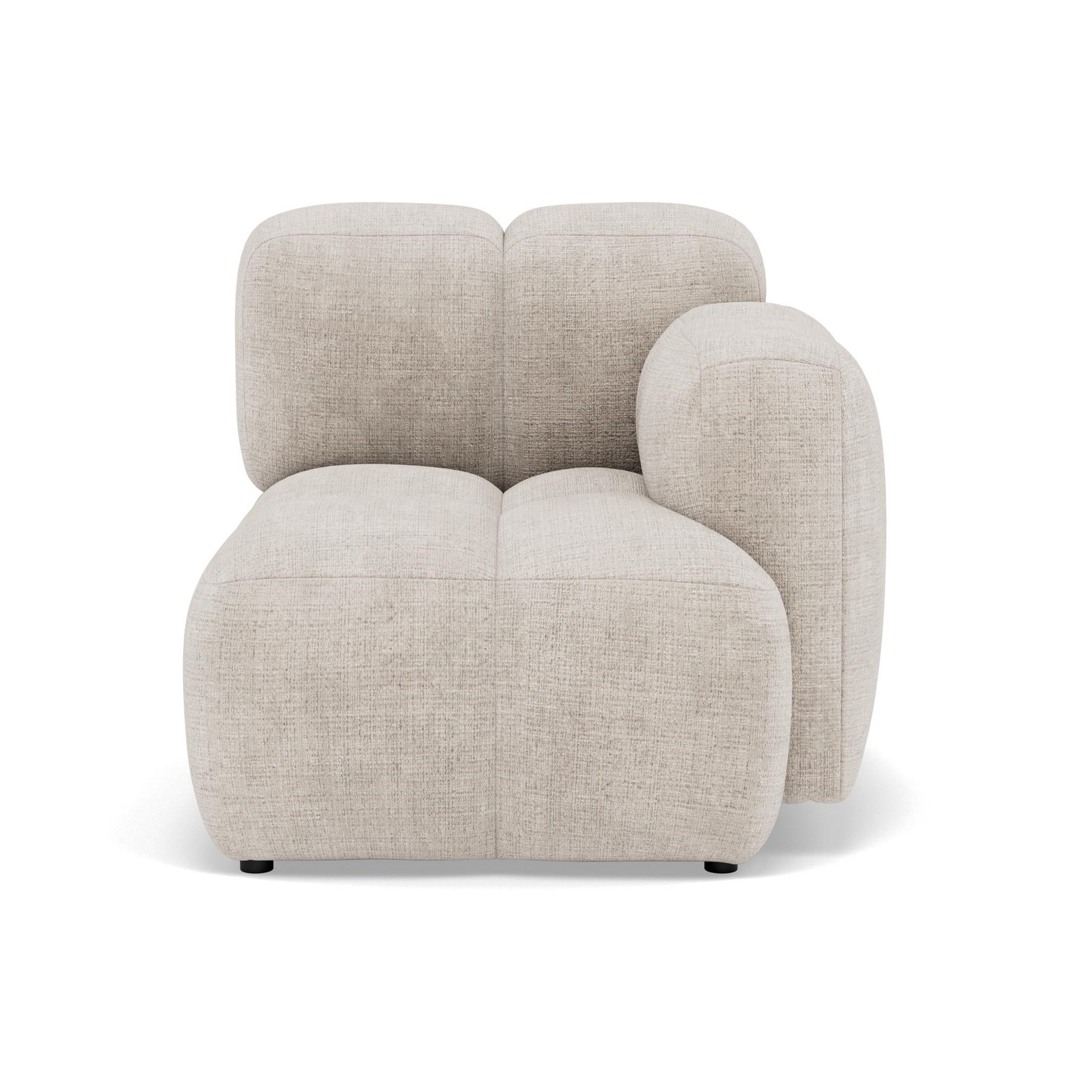 BEST MOBILIER Grace - module d'assise droit en velours texturé. Coloris disponibles : Vert, Beige, Orange, Violet, Bleu