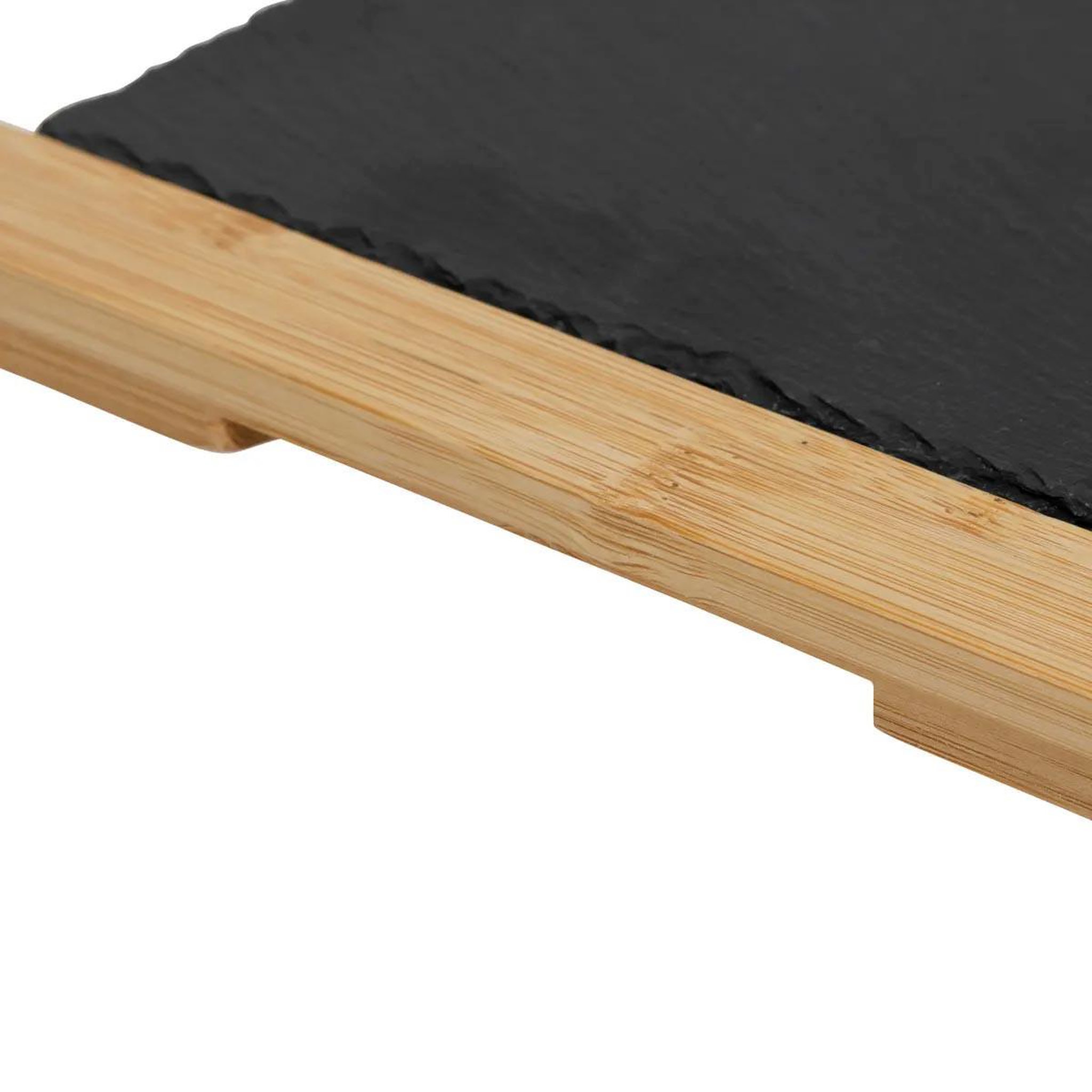 Voir la diapositive 3 : SECRET DE GOURMET Assiette de Présentation  Bambou & Ardoise  35cm Gris