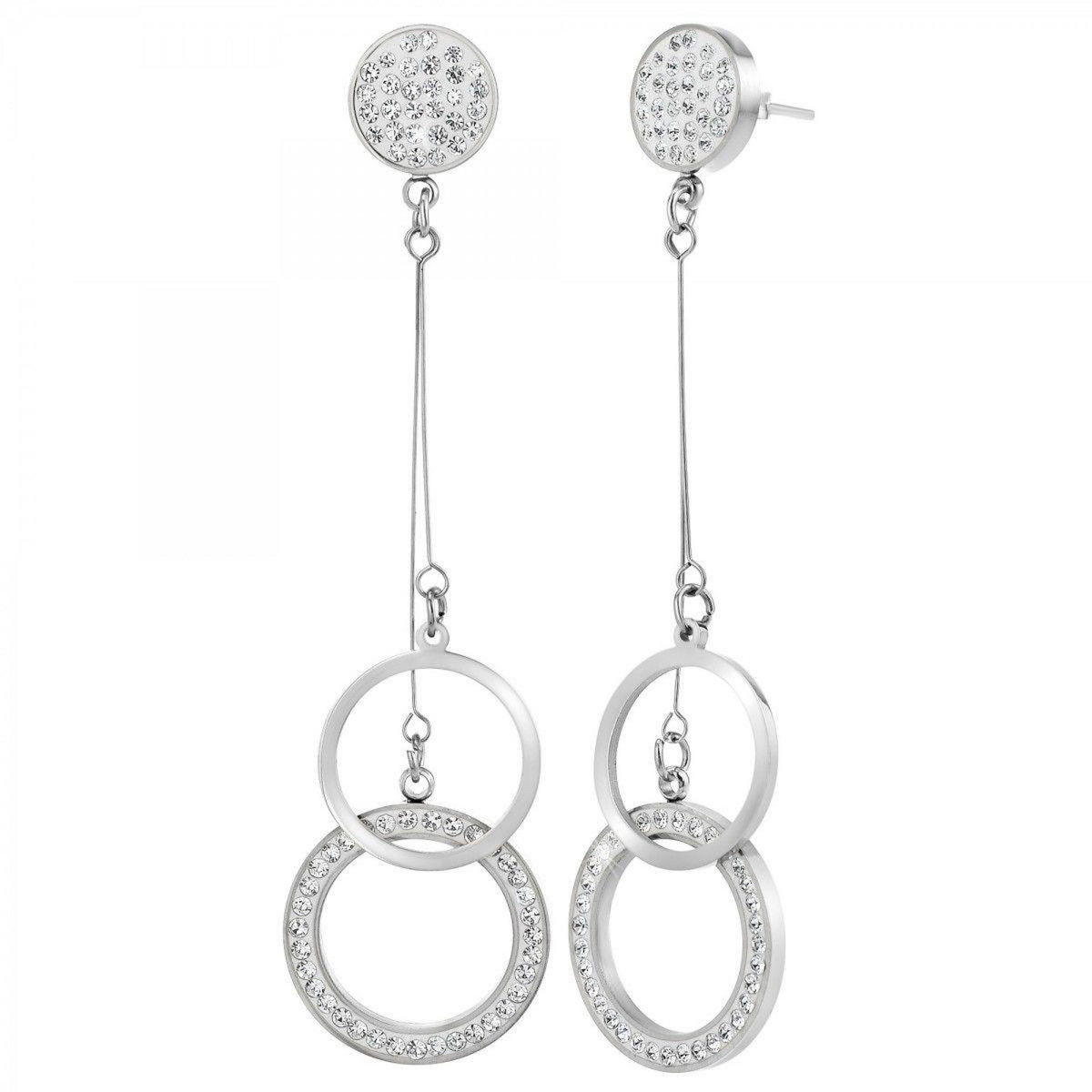 SC CRYSTAL Boucles d'oreilles SC Crystal ornées de Cristaux scintillants