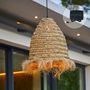 Voir la diapositive 2 : Lumisky Suspension solaire bohème ANAFI Beige Jonc de mer H47cm