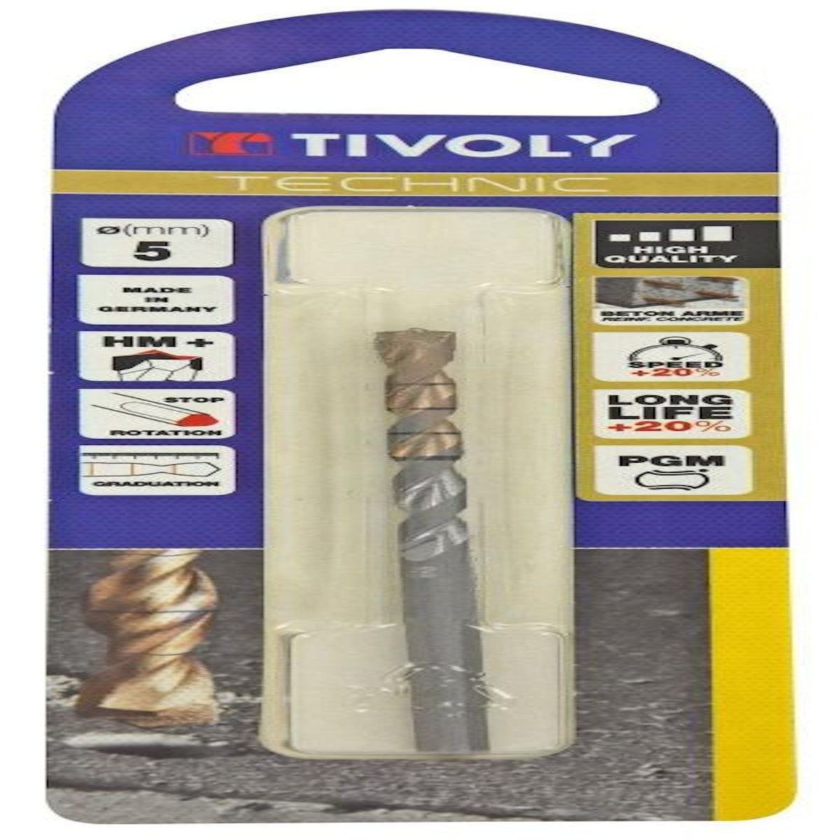 TIVOLY Foret à béton TIVOLY, diam. 5 x 16 cm