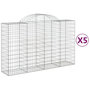 Voir la diapositive 2 : VIDAXL Paniers a gabions arques 5 pcs 200x50x120/140 cm Fer galvanise