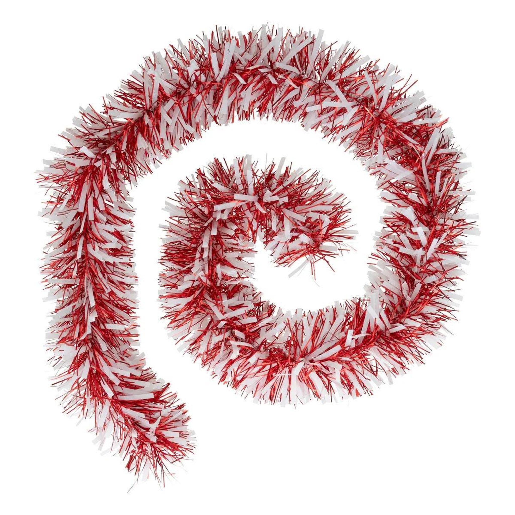 ATMOSPHERA Guirlande de noël boa  embossée  200cm rouge & blanc