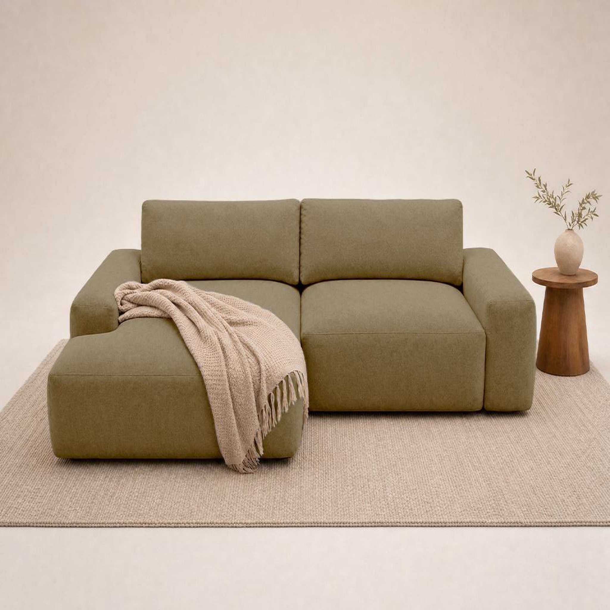 Voir la diapositive 2 : BEST MOBILIER Tama - canapé d'angle gauche 4 places convertible avec coffre en tissu