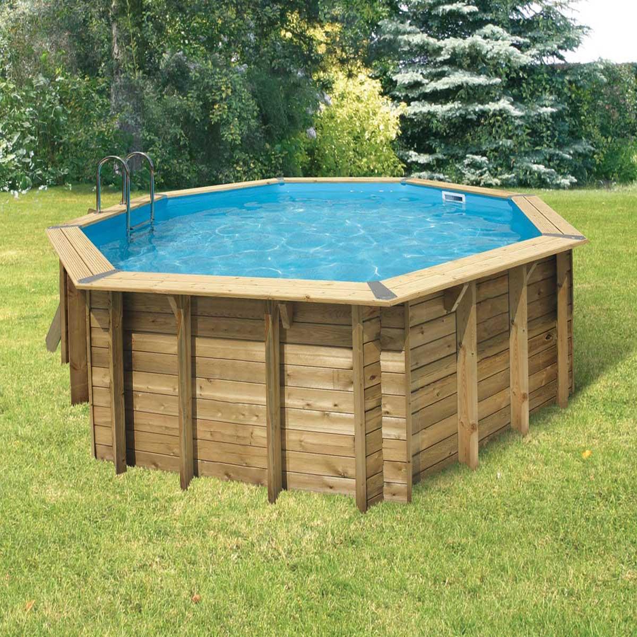 Voir la diapositive 5 : Ubbink Piscine bois Océa 5,80 x 1,30 m - Liner gris - Ubbink