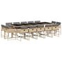 Voir la diapositive 2 : VIDAXL Ensemble a manger de jardin et coussins 15 pcs melange beige
