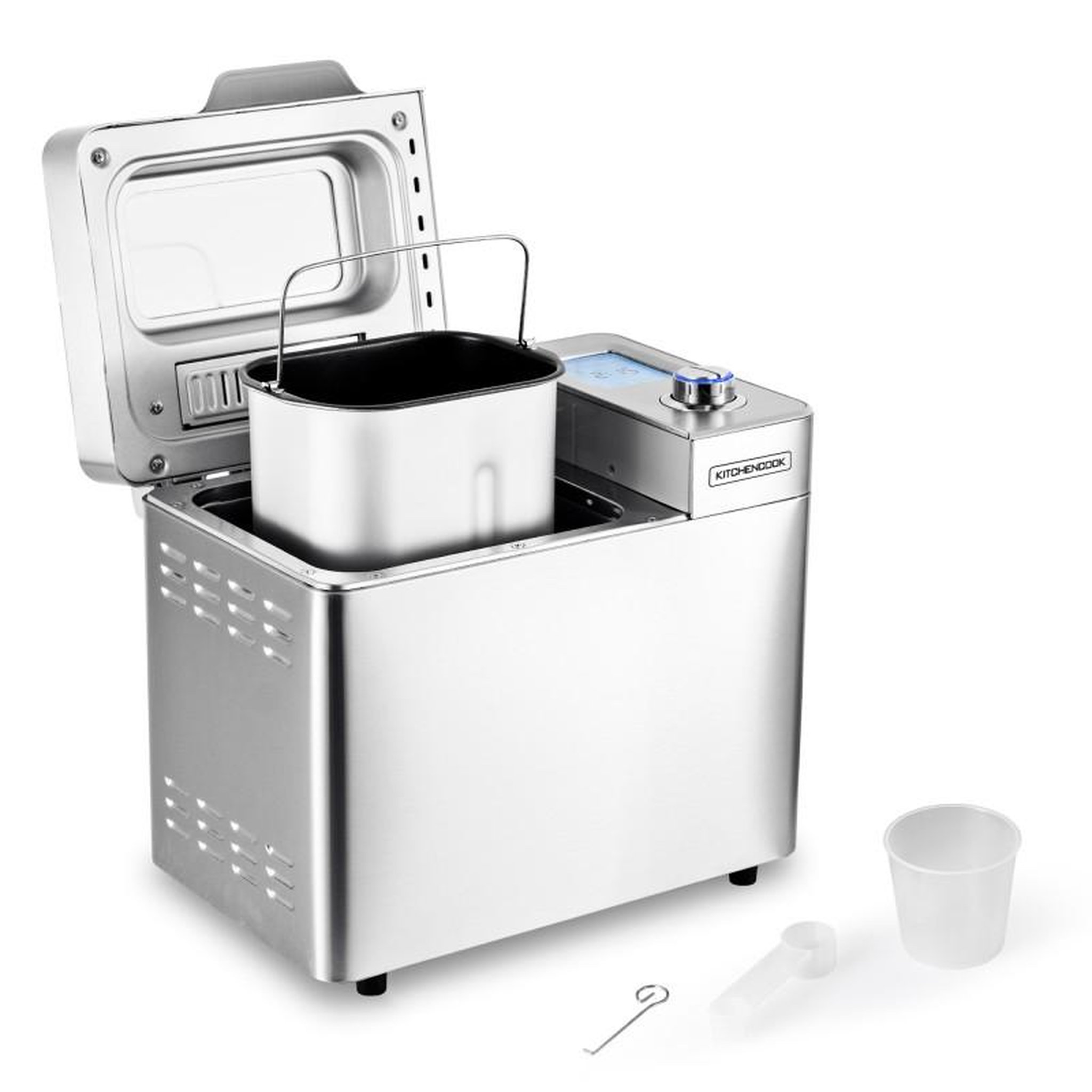 KITCHENCOOK Machine à pain inox 25 programmes avec cuve anti adhésive smarti kitchencook