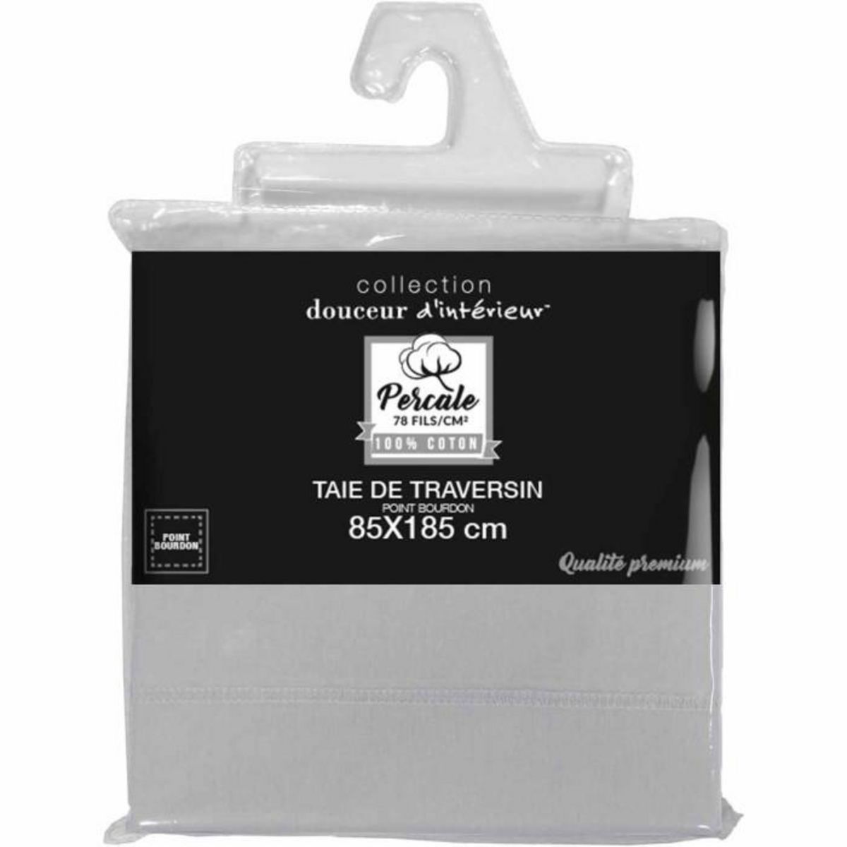Paris Prix Taie de Traversin  Percaline  85x185cm Gris