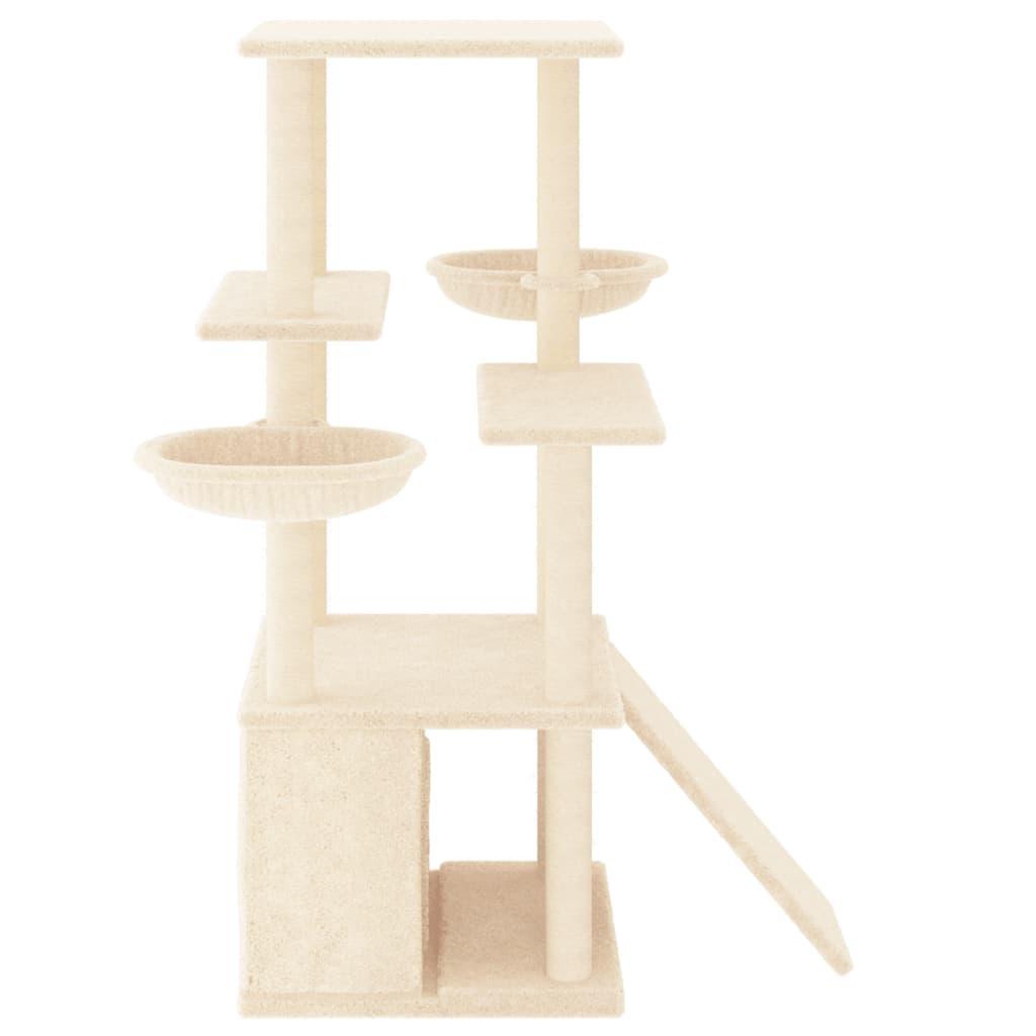 Voir la diapositive 4 : VIDAXL Arbre a chat avec griffoirs en sisal creme 133 cm