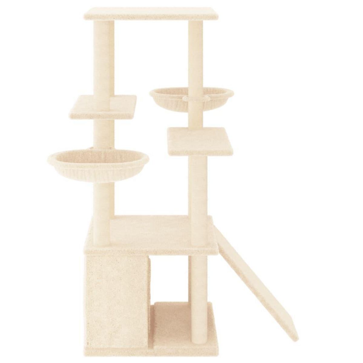 VIDAXL Arbre a chat avec griffoirs en sisal creme 133 cm