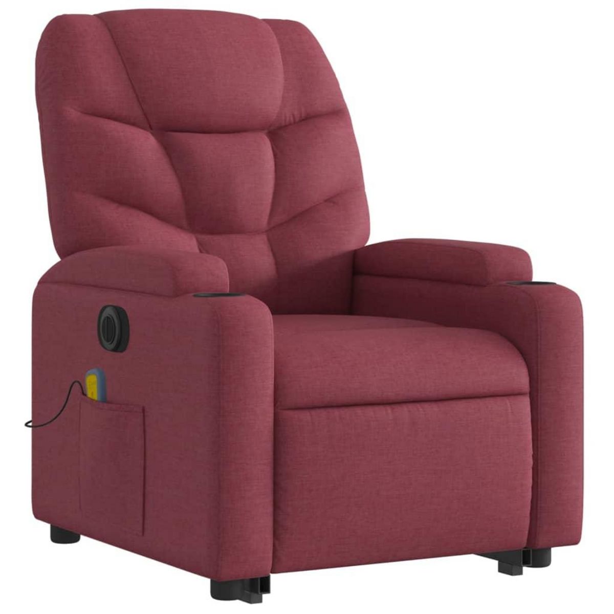 VIDAXL Fauteuil inclinable de massage electrique Rouge bordeaux Tissu