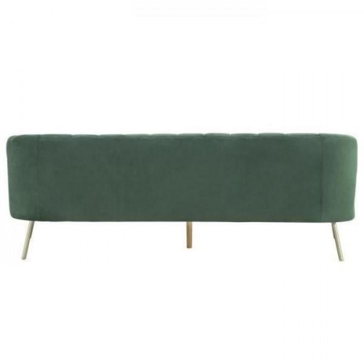 MARKET24 Canapé 3 places - Velours vert - L 207 x P 87 x H 77 cm - MATHIS - Structure bois massif