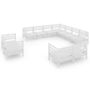 Voir la diapositive 2 : VIDAXL Salon de jardin 11 pcs Bois de pin massif Blanc