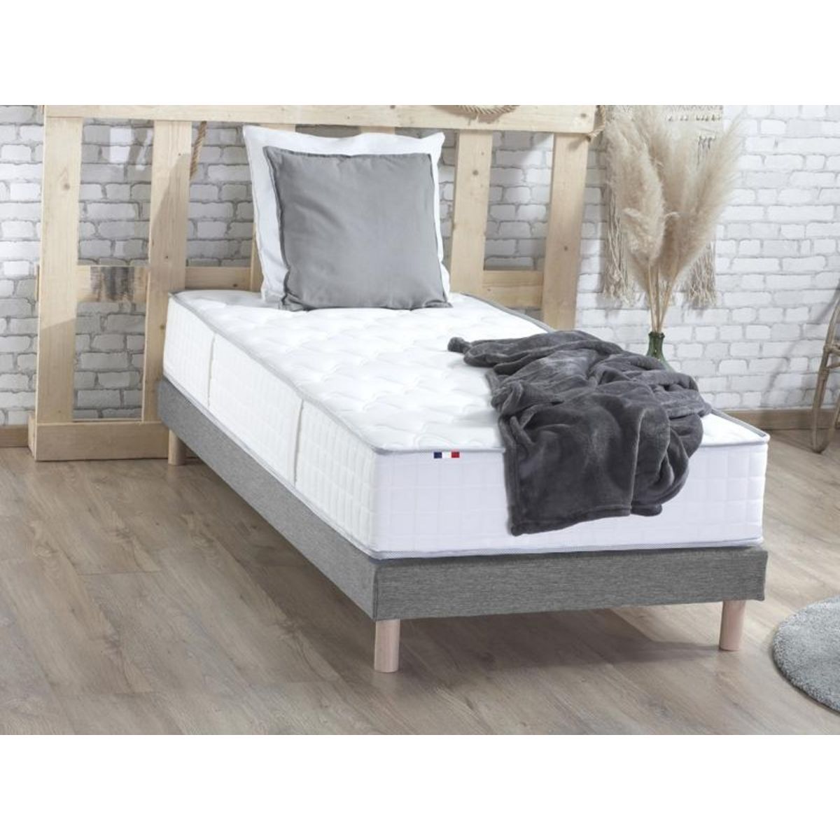 Ensemble Matelas Ressorts 7 zones + Sommier  90 x 190 cm COSMOS