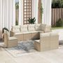 Voir la diapositive 1 : VIDAXL Salon de jardin avec coussins 8 pcs beige resine tressee