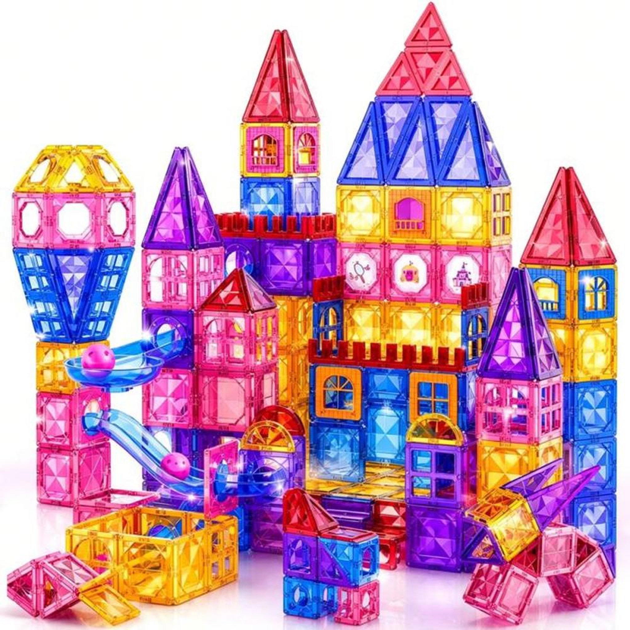Set de blocs de construction magnétiques éducatifs 97 pièces multicolores STEM pour enfants 3 à 12 ans