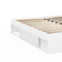 Voir la diapositive 6 : ID MARKET Cadre de lit double SALEM avec rangements et sommier 140 x 190 cm blanc