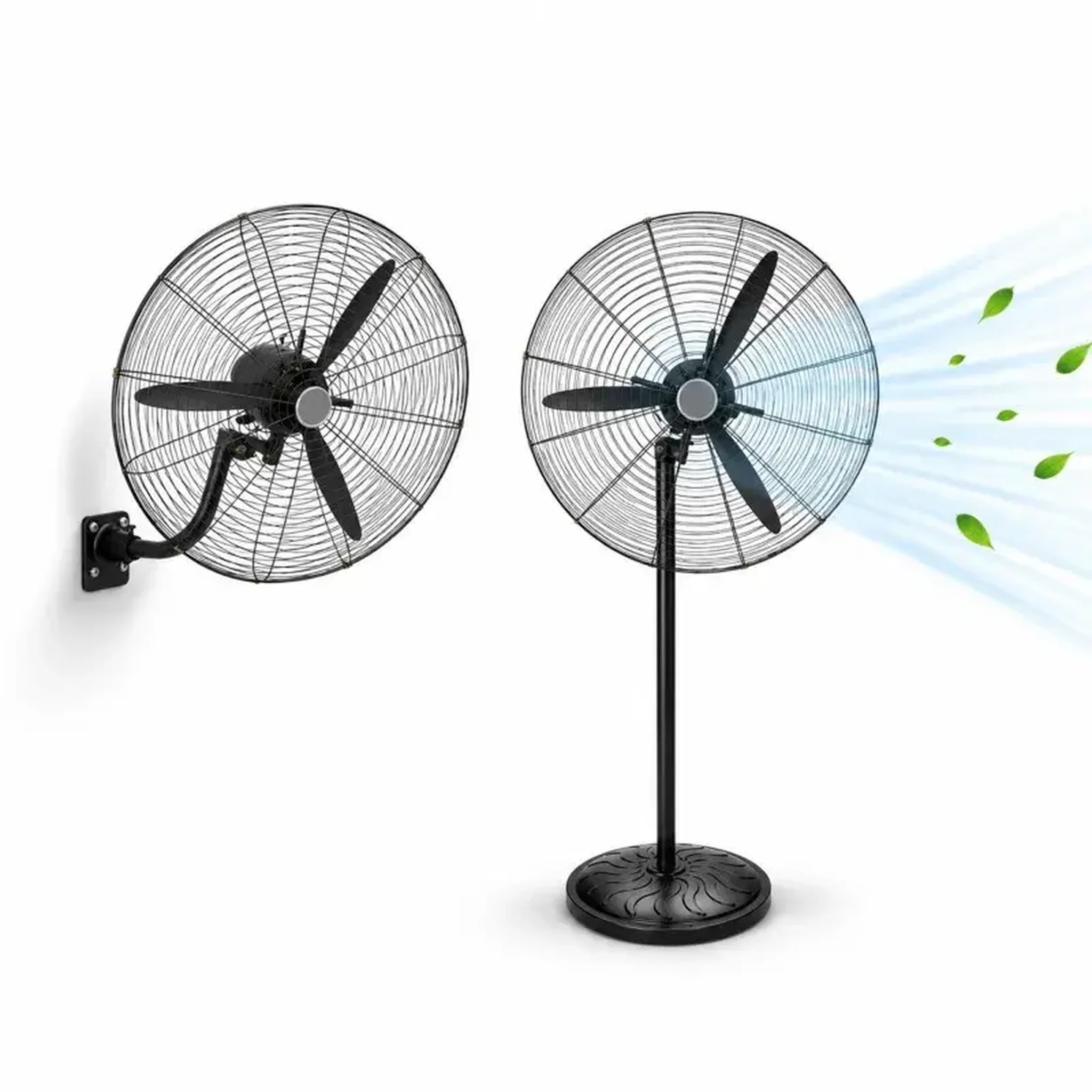 Ventilateur Industriel 2-en-1 (pied & Mural) – 130w