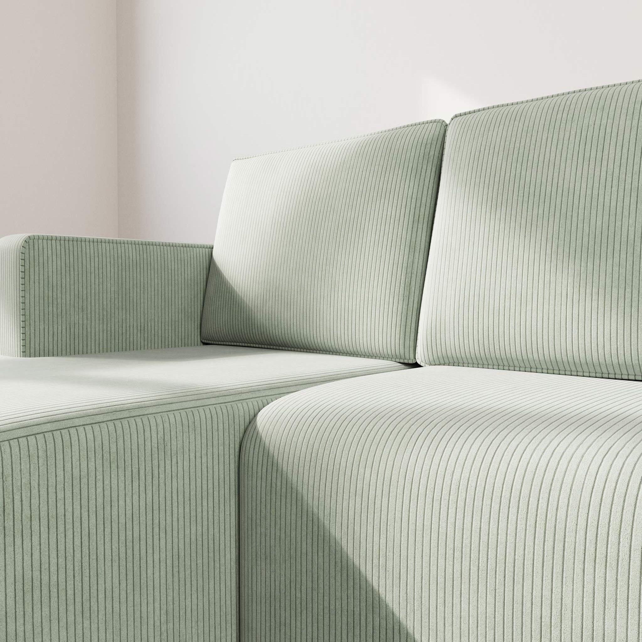 Voir la diapositive 4 : BEST MOBILIER Topaze - canapé d'angle gauche 4 places convertible avec coffre en velours côtelé