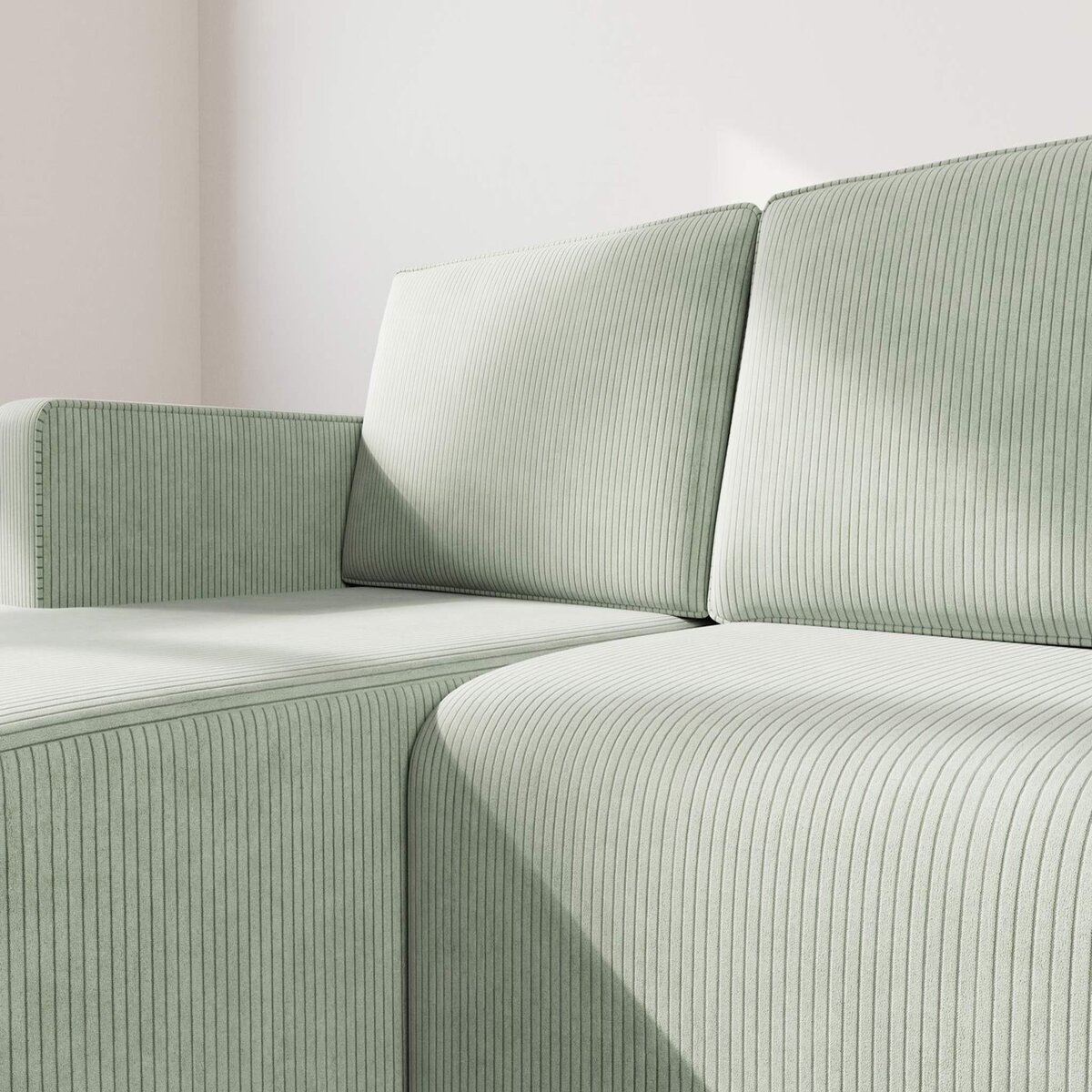 BEST MOBILIER Topaze - canapé d'angle gauche 4 places convertible avec coffre en velours côtelé