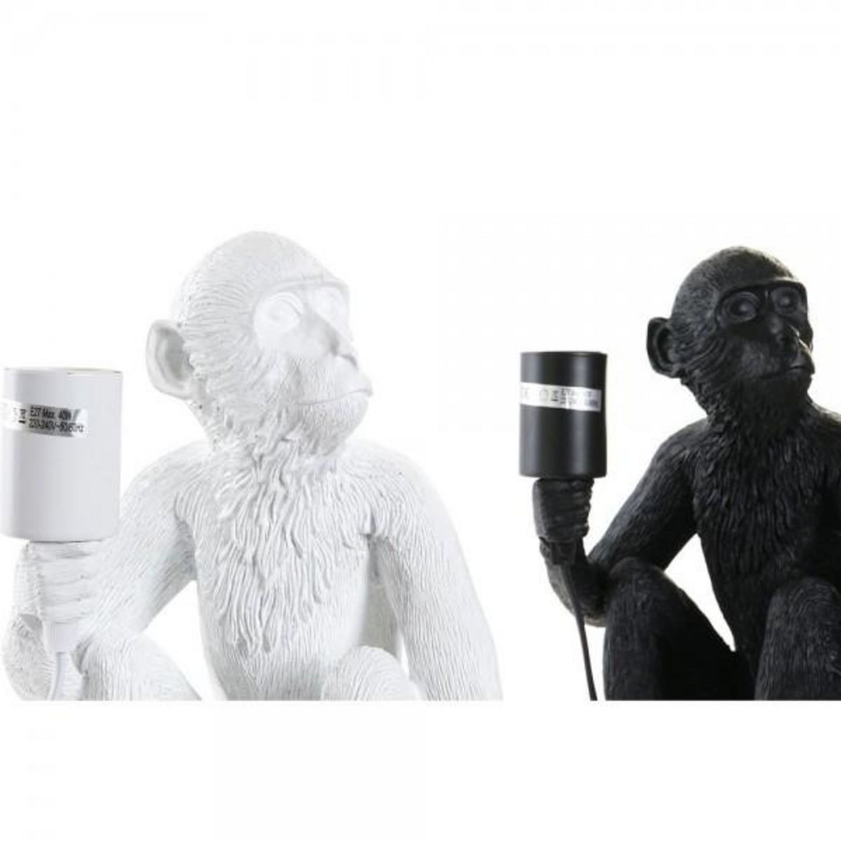 MARKET24 Lampe de bureau DKD Home Decor 33 x 32 x 31 cm Noir Blanc Résine 220 V 50 W (2 Unités)