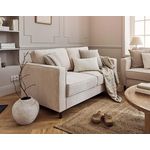 LISA DESIGN Jake - canapé 2 places en velours côtelé - pieds bois foncé. Coloris disponibles : Beige