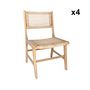Voir la diapositive 4 : SWEEEK Lot de 4 chaises de jardin Ocara. cannage et bois. L 61 x 51 x 85cm
