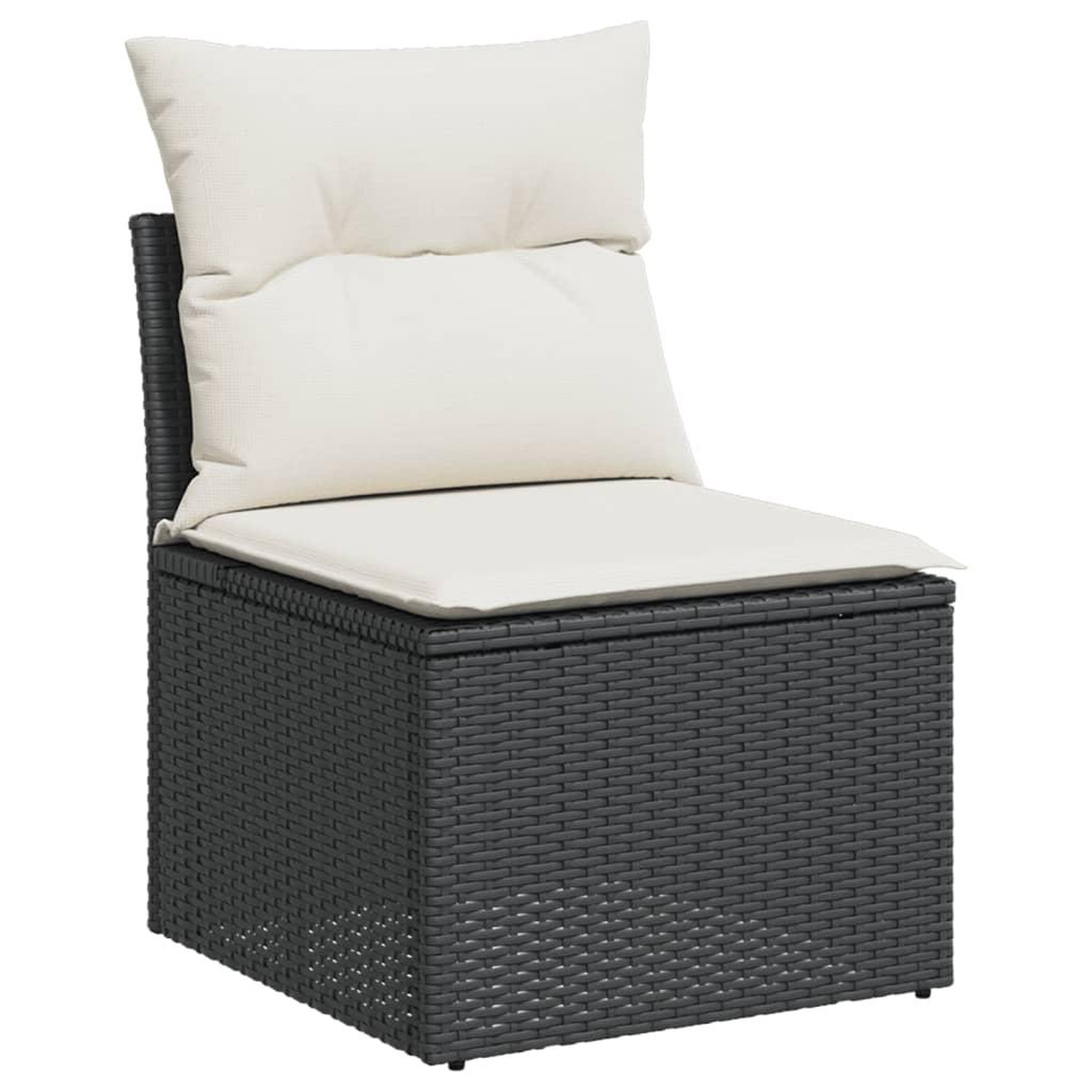 Voir la diapositive 3 : VIDAXL Salon de jardin 6 pcs avec coussins noir resine tressee