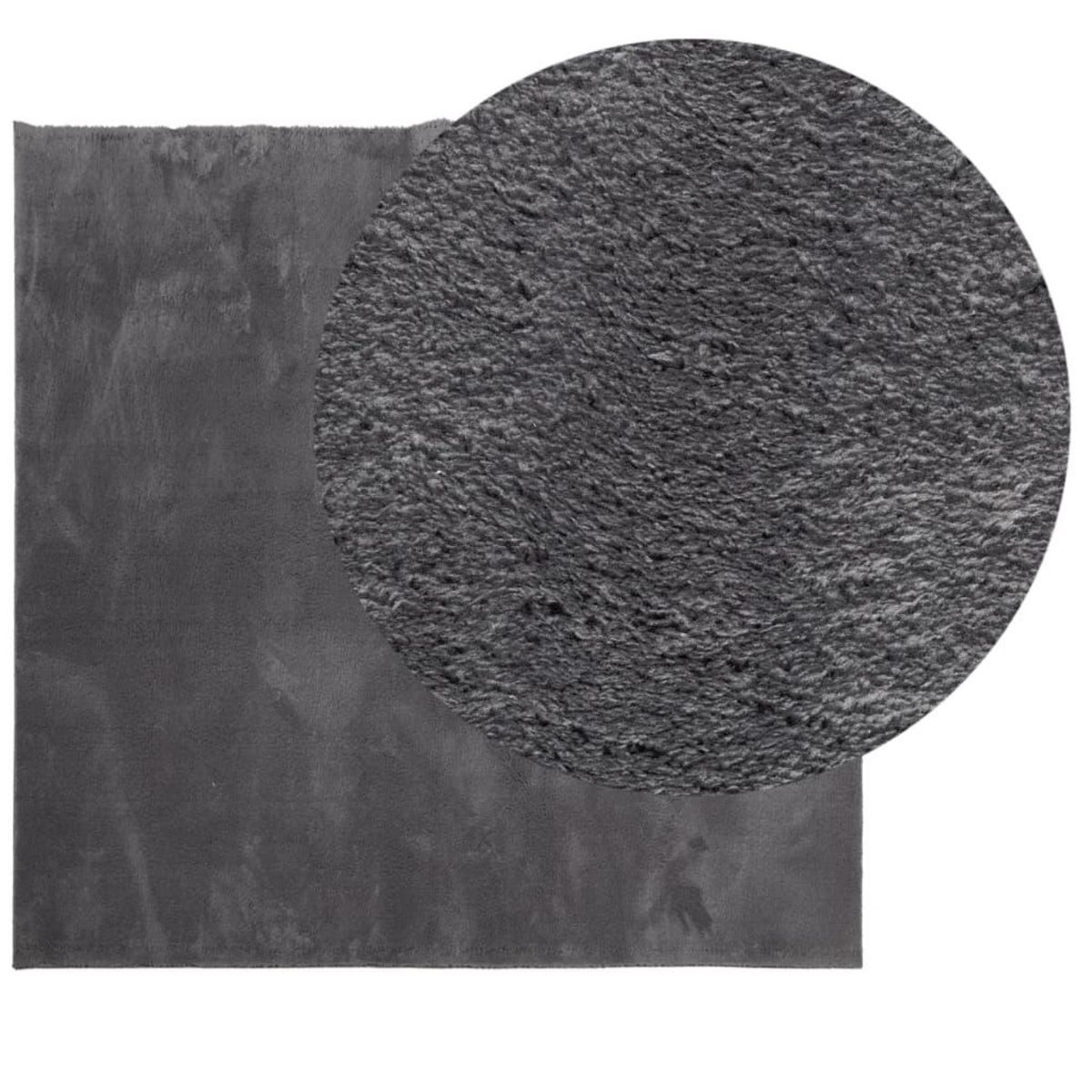 VIDAXL Tapis HUARTE a poils courts doux lavable anthracite 160x160 cm