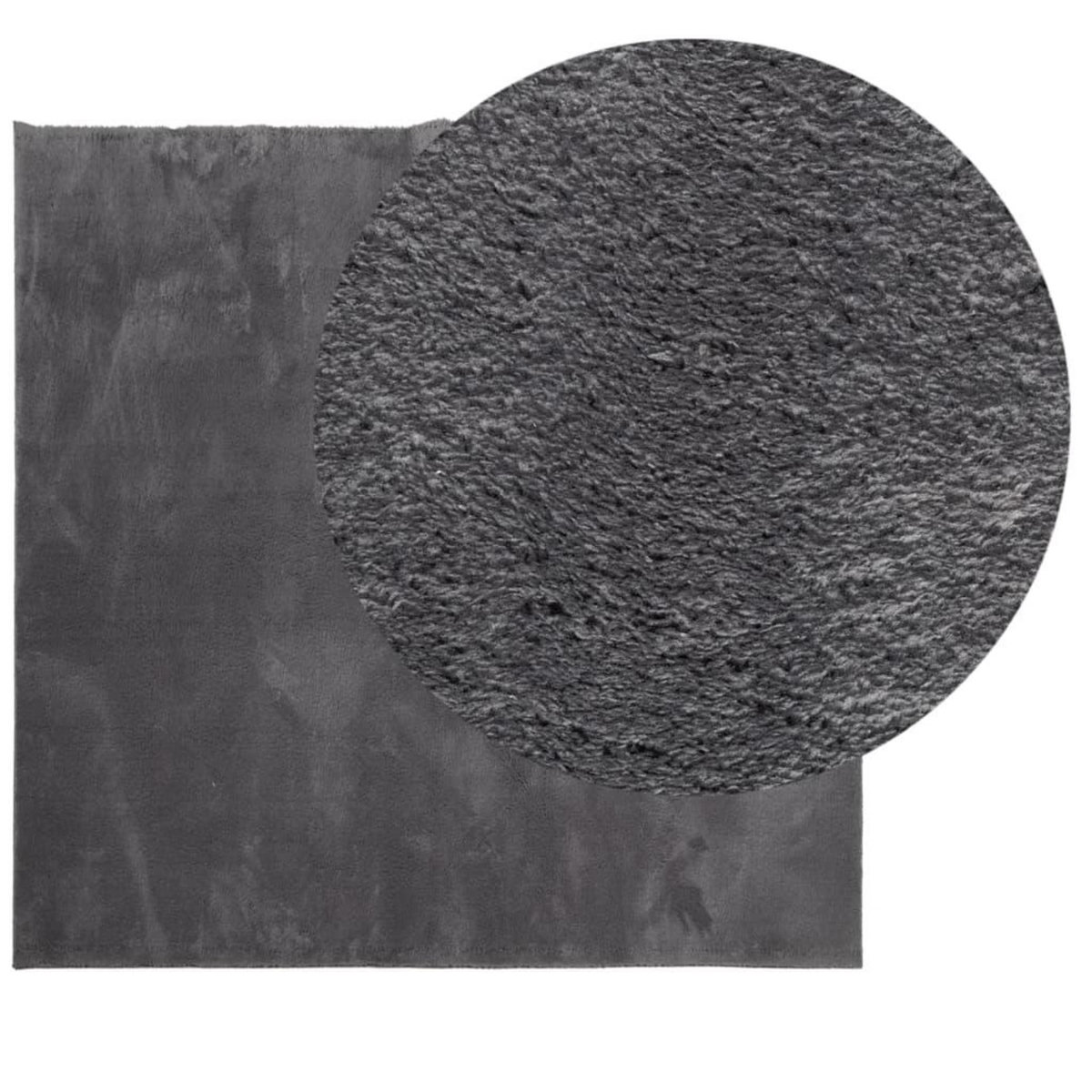VIDAXL Tapis HUARTE a poils courts doux lavable anthracite 160x160 cm