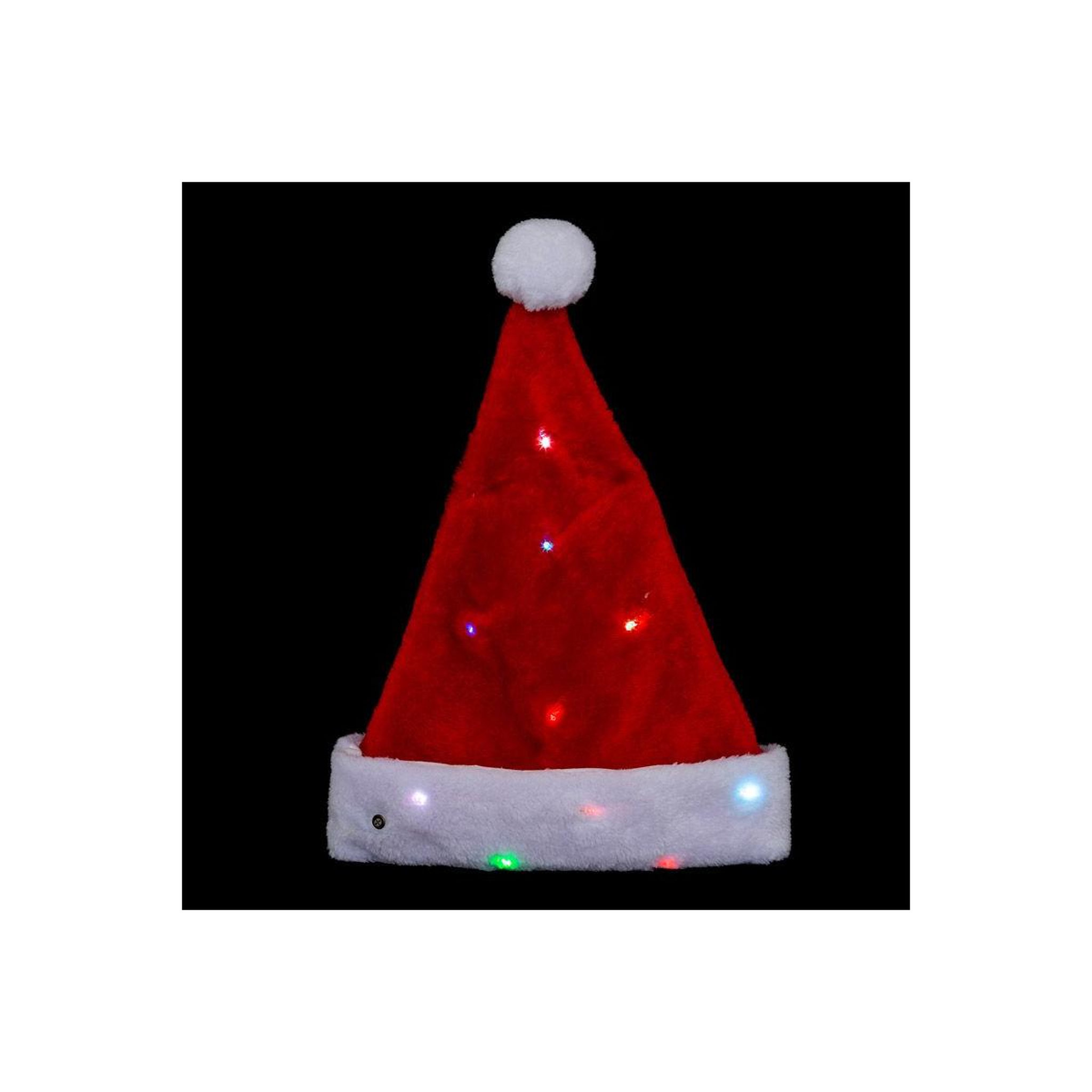 Voir la diapositive 2 : FEERIC LIGHT & CHRISTMAS Chapeau de noël adulte  led  41cm rouge