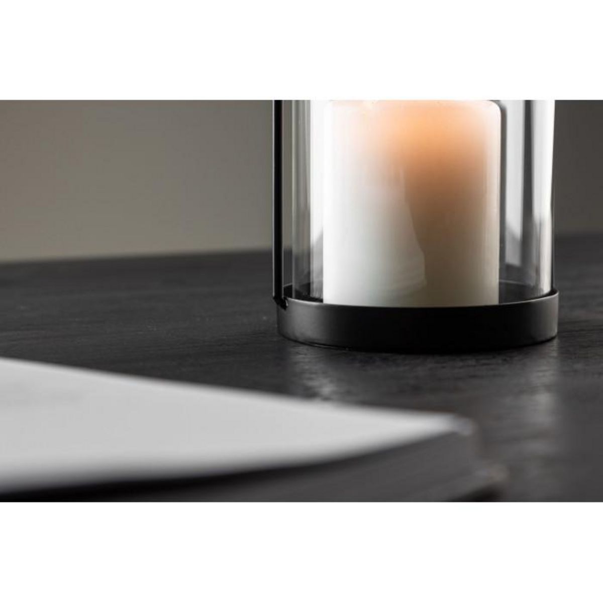 Paris Prix Lanterne Design en Verre  Flora  25cm Noir