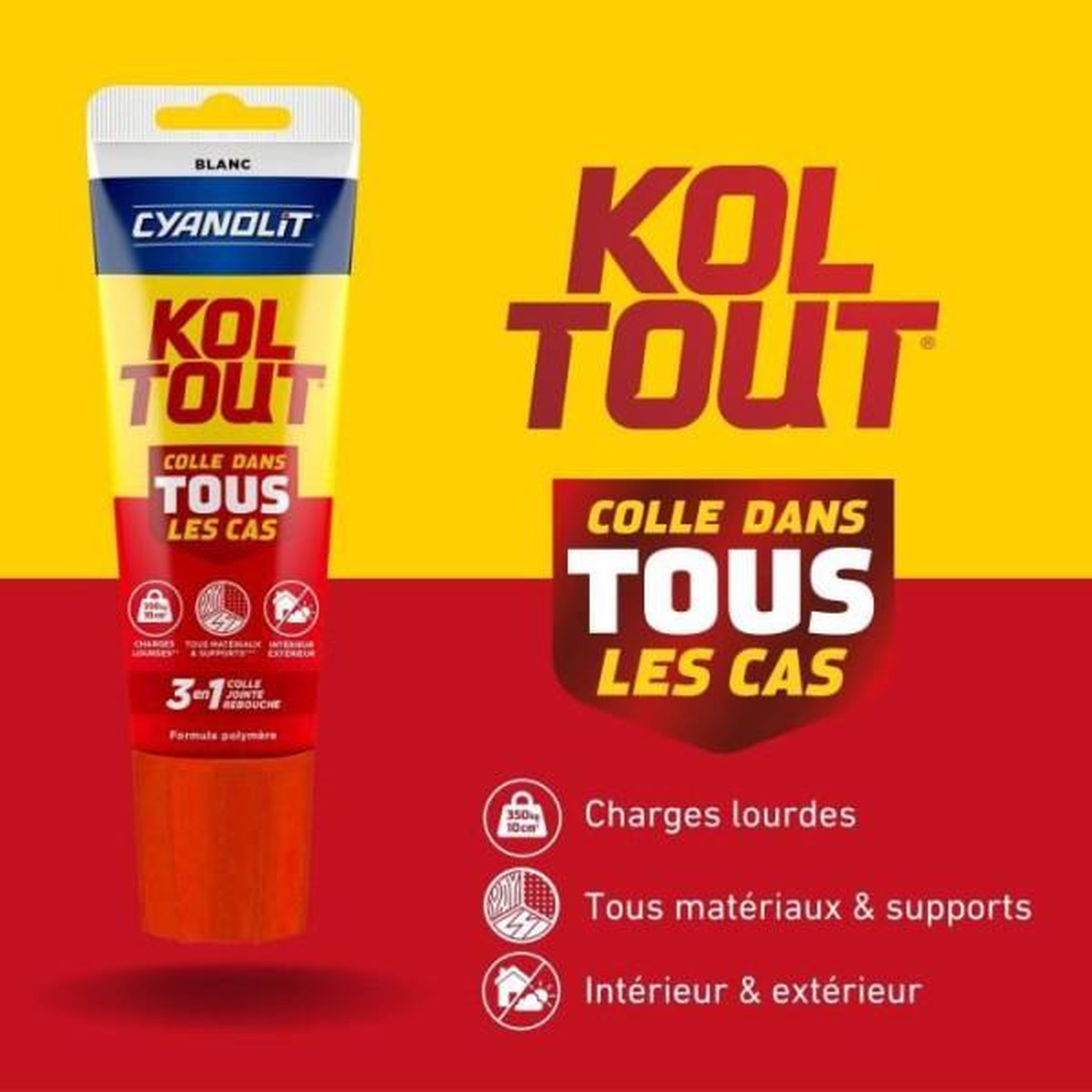Voir la diapositive 2 : CYANOLIT Colle de fixation et d'étanchéité - CYANOLIT - Blanc - Tube 125 ml - Polyvalente - Haute résistance et flexible