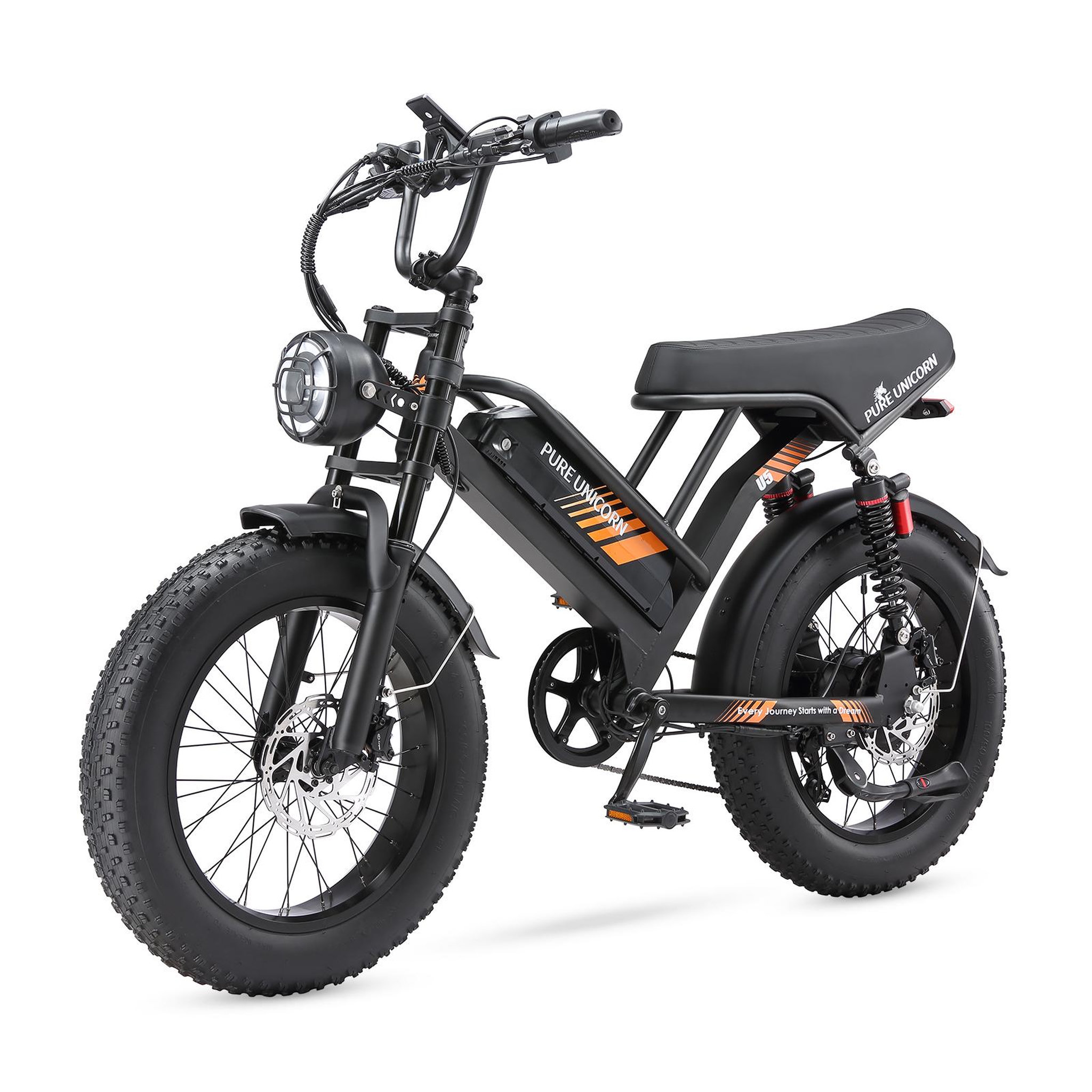 Voir la diapositive 2 : PURE UNICORN Vélo électrique PURE UNICORN U5 20 , 1 000 W, 19,2 Ah, style moto, noir